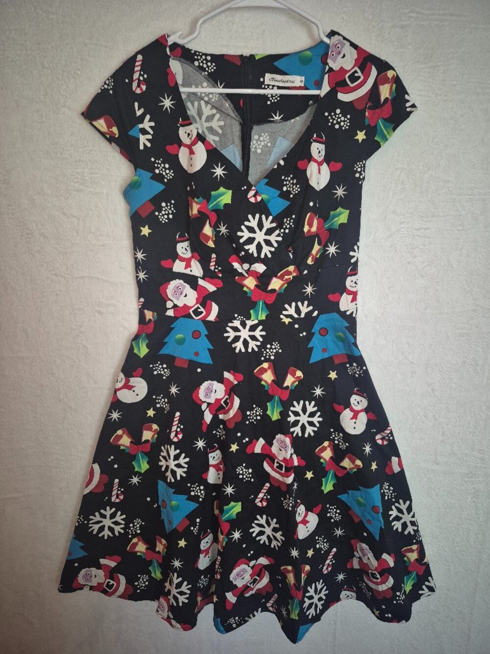 Bbonlinedress XL Christmas Novelty Dress Santa Snowman Retro 50s Fit Flare